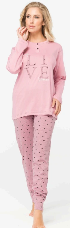 Pigiama Donna Manica Lunga 100% Cotone Karelpiu' 111