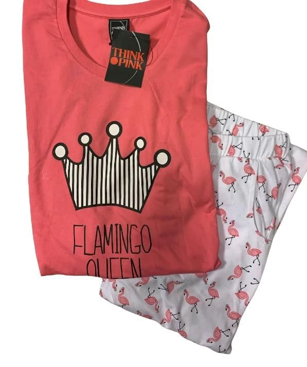 Pigiama Donna 100% Cotone Lungo THINK PINK 2000 Outlet 1 Pigiama Donna 100% Cotone Lungo THINK PINK 2000 Outlet