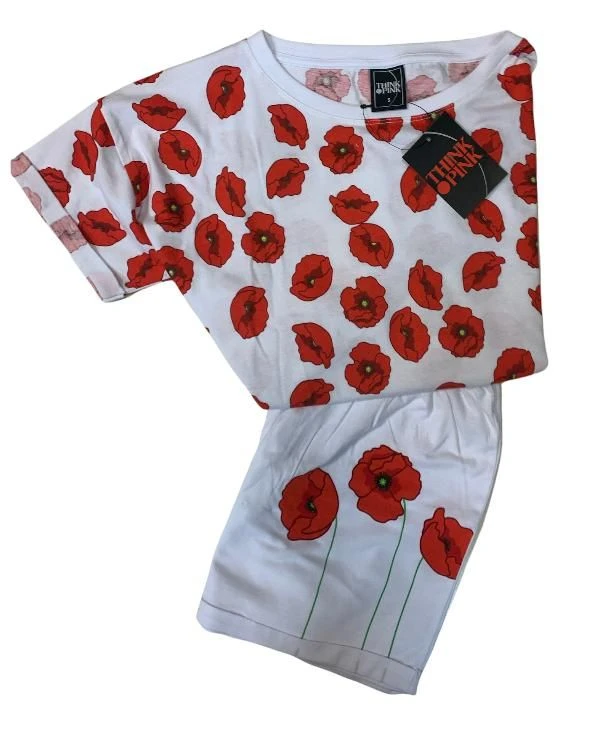 Pigiama Donna Corto 100% Cotone THINK PINK 2007 Outlet 1 Pigiama Donna Corto 100% Cotone THINK PINK 2007 Outlet