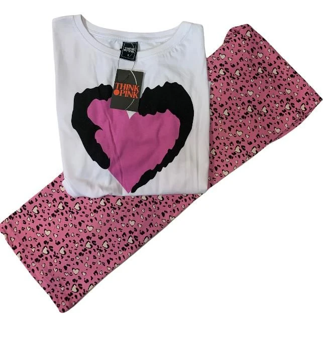 Pigiama Donna M/M 100% Cotone THINK PINK 2009 Outlet 1 Pigiama Donna M/M 100% Cotone THINK PINK 2009 Outlet
