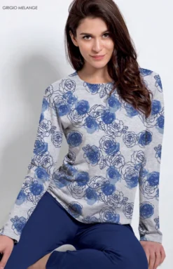 Pigiama Donna Lungo 100% Cotone Jersey Il Granchio Lady 417 Special Price