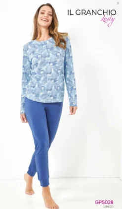Pigiama Donna Cotone Jersey IL GRANCHIO Lady 5028 Outlet