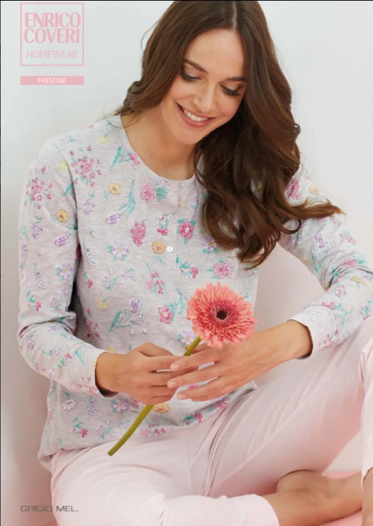 Pigiama Donna Cotone Jersey Enrico Coveri 5204 Outlet 1 Pigiama Donna Cotone Jersey Enrico Coveri 5204 Outlet