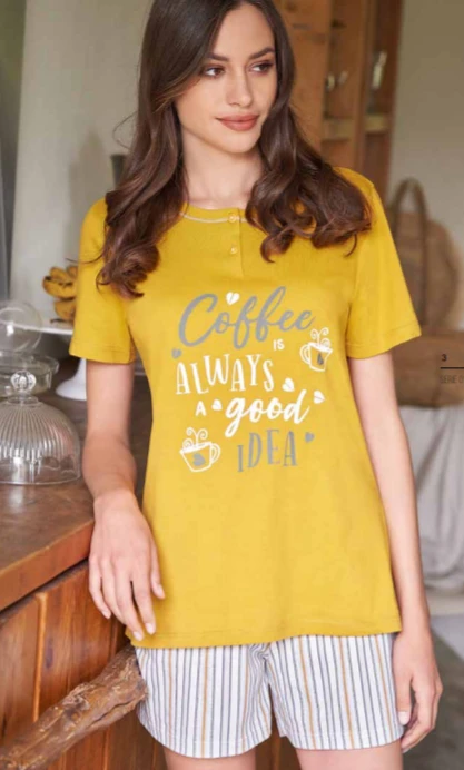 Pigiama Donna Corto M/M 100% Cotone Jersey Linclalor 74531 1 Pigiama Donna Corto M/M 100% Cotone Jersey Linclalor 74531