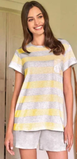 Pigiama Donna Corto M/M 100% Cotone Jersey Linclalor 74546